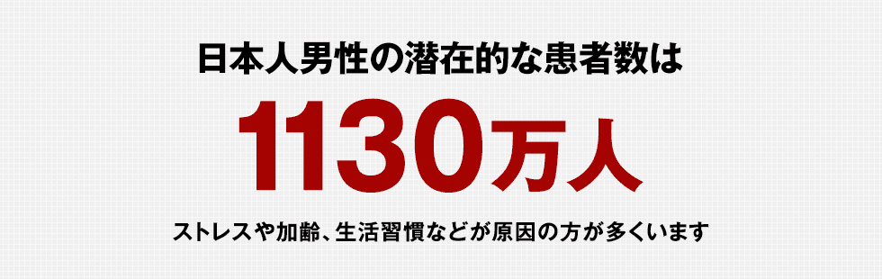 日本人男性の潜在的な患者数は1130万人